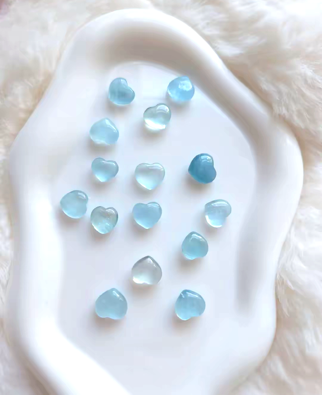 Aqua Marine Small Hearts
