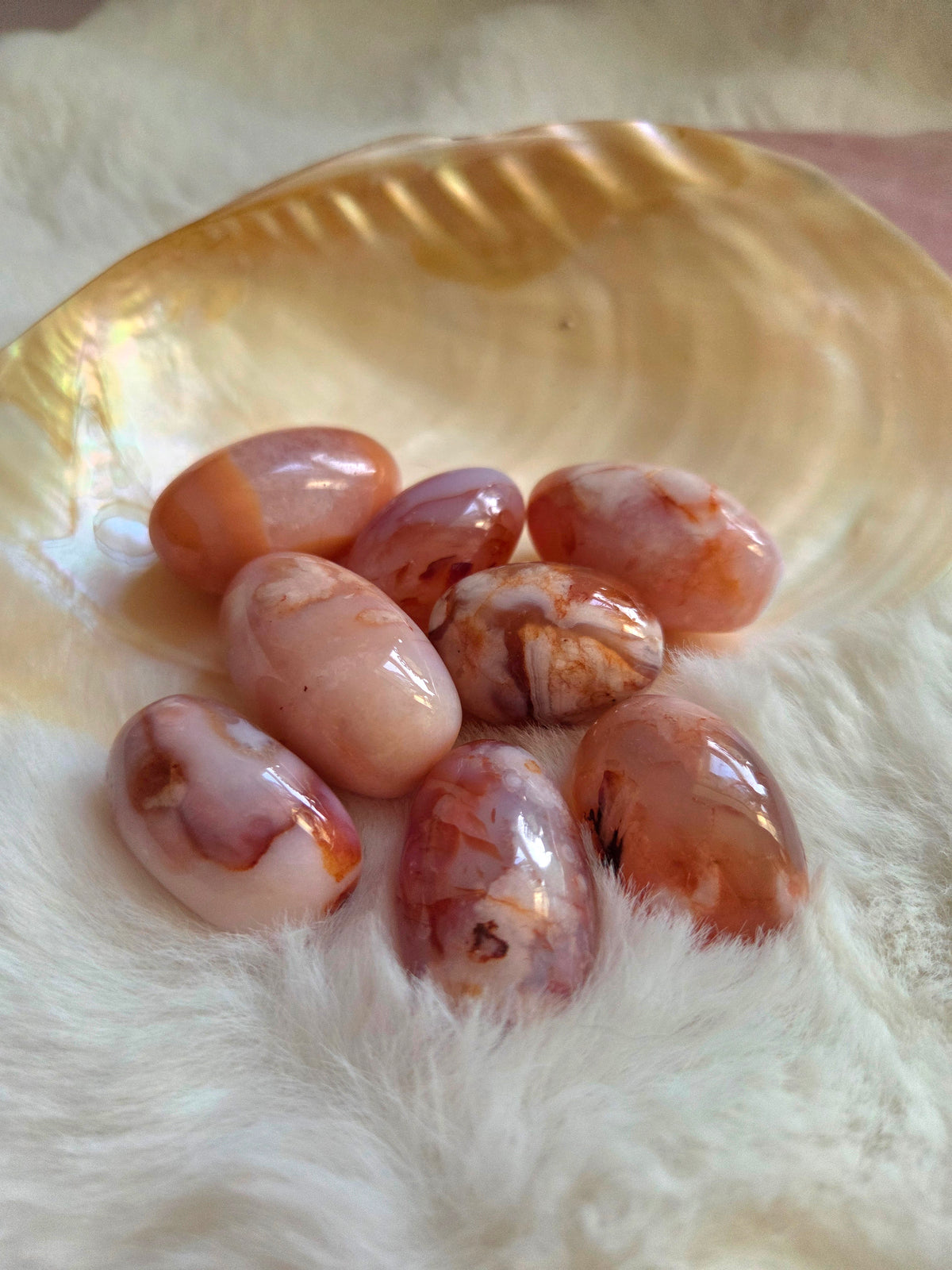 Carnelian Flower Agate Tumble