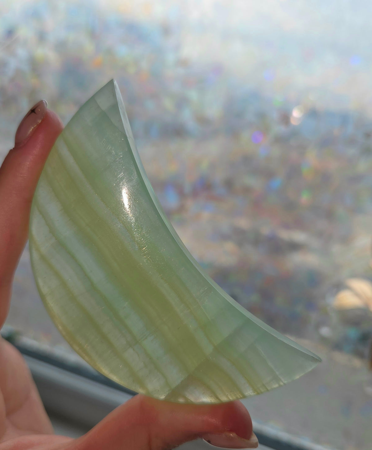 Pistachio Calcite Moon