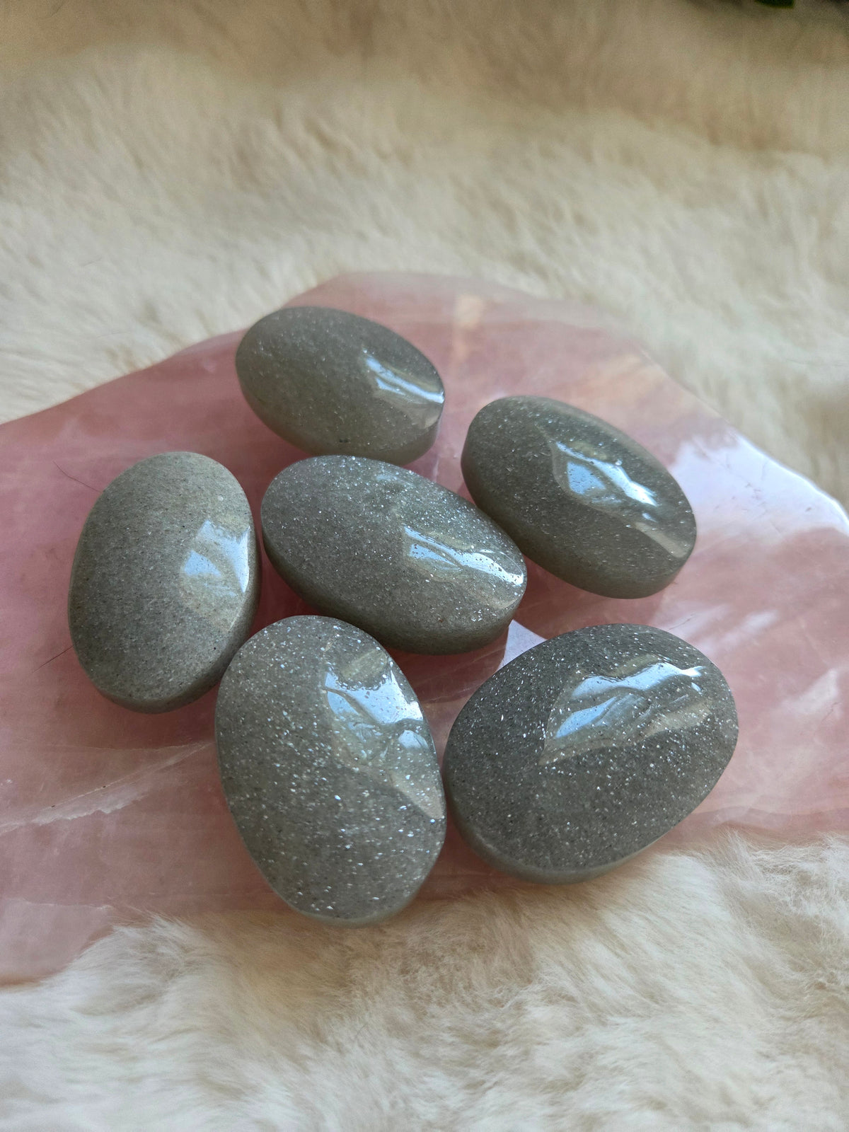 Silver Strawberry Quartz Palm