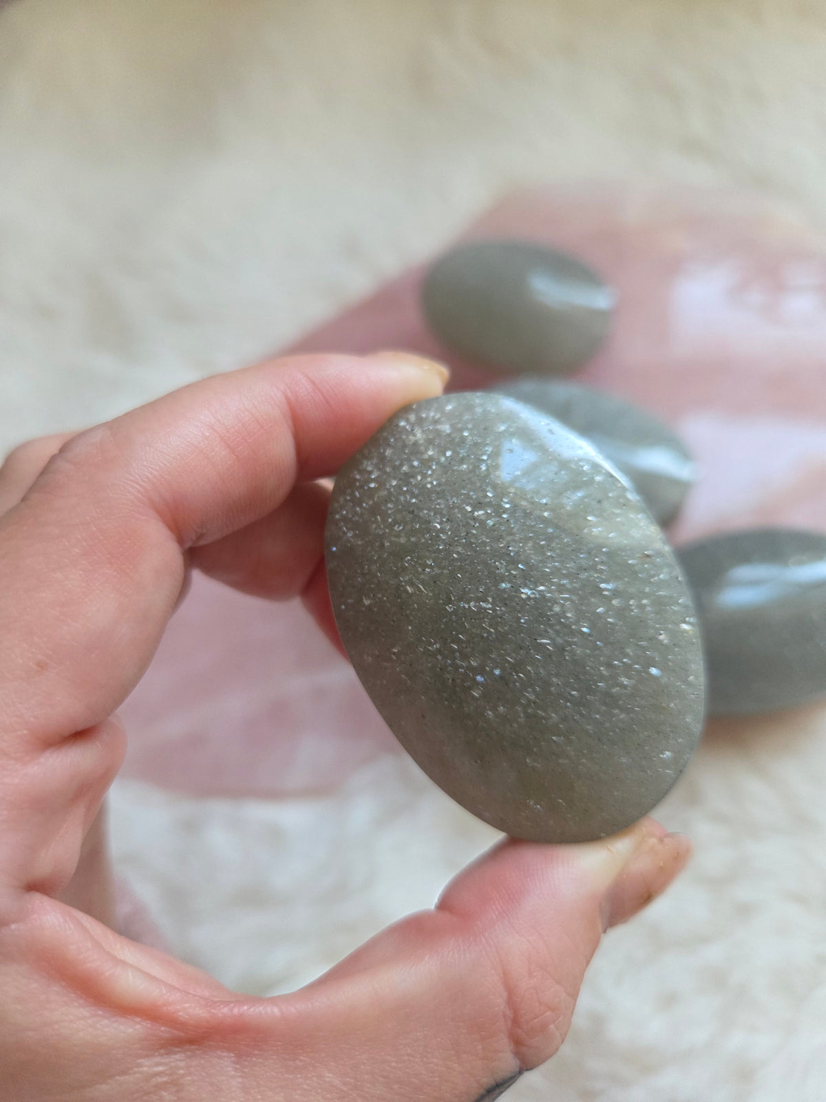 Silver Strawberry Quartz Palm