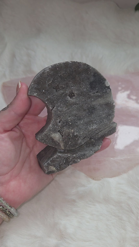 Druzy Crescent Moon