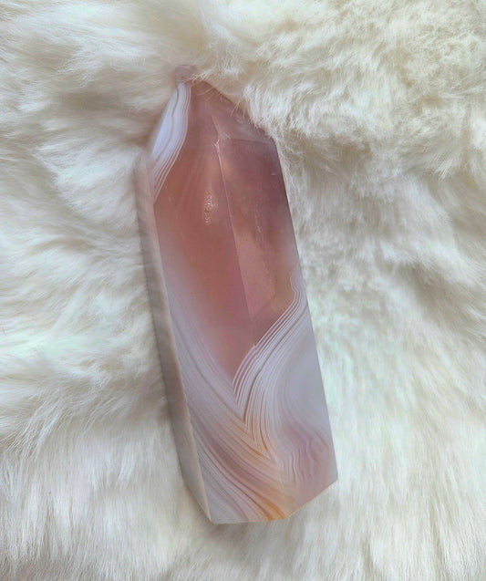 Pink Jelly Agate Tower