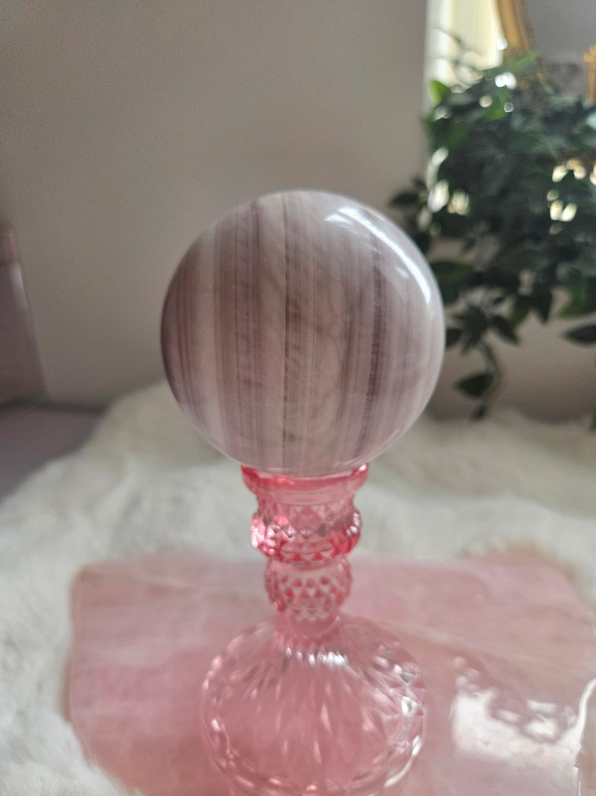 Lilac Silk Fluorite Sphere