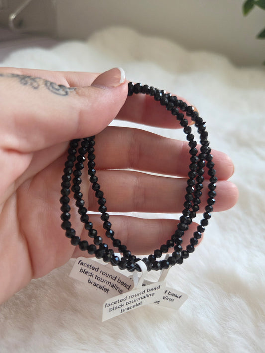 Faceted Black Tourmaline Bracelet