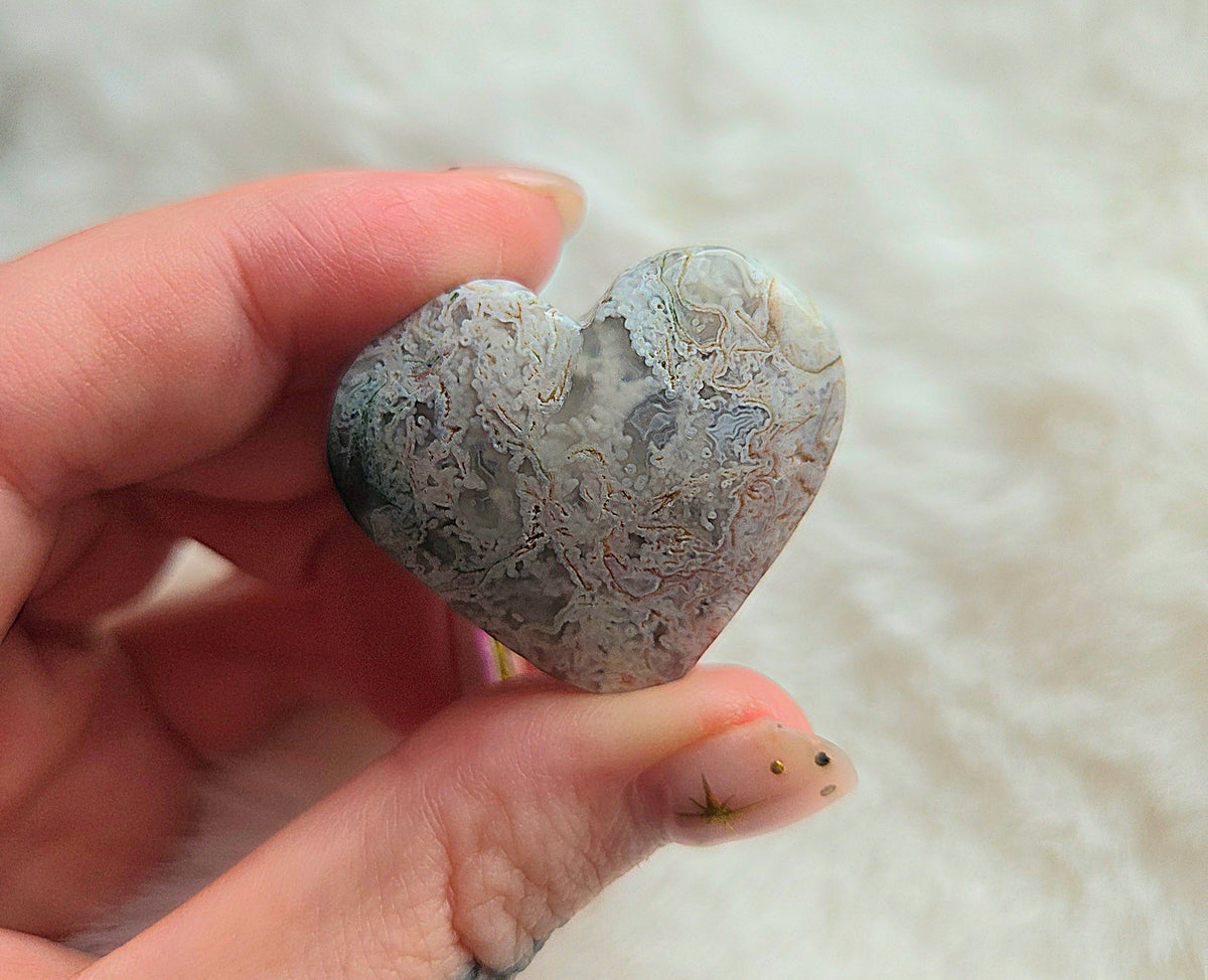 Moss Agate Hearts