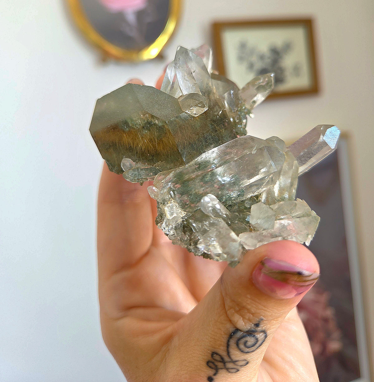 Quartz with Golden Rutile & Chlorite inclusions