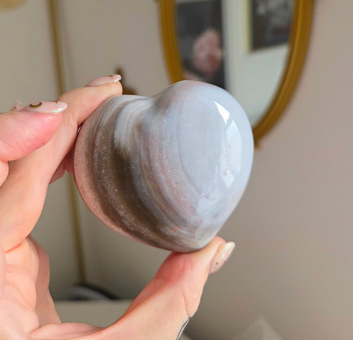 Pastel Ocean Jasper Heart