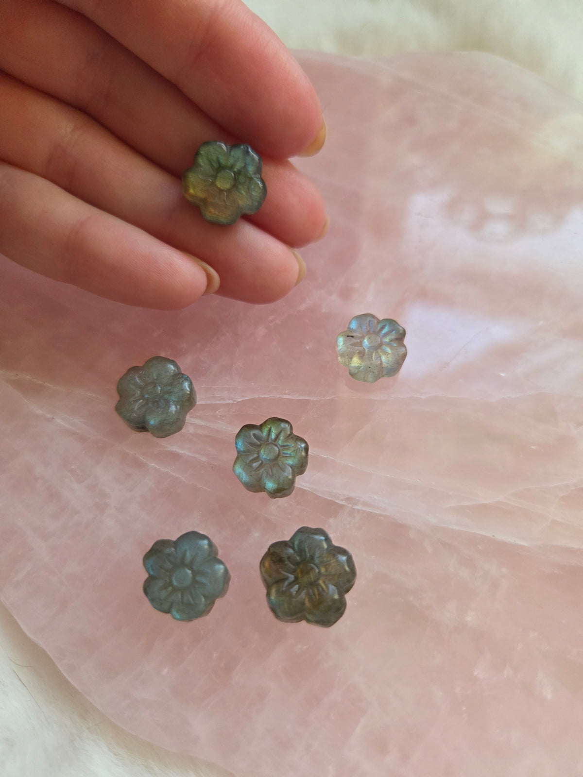Labradorite Flower Mini Charm