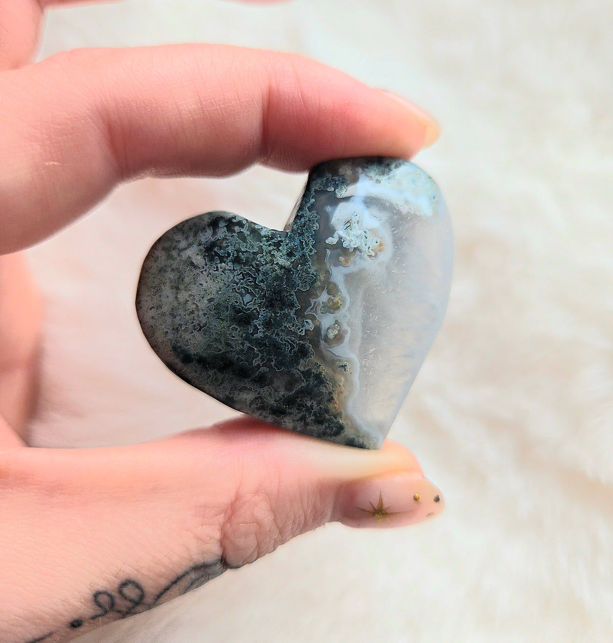 Moss Agate Hearts