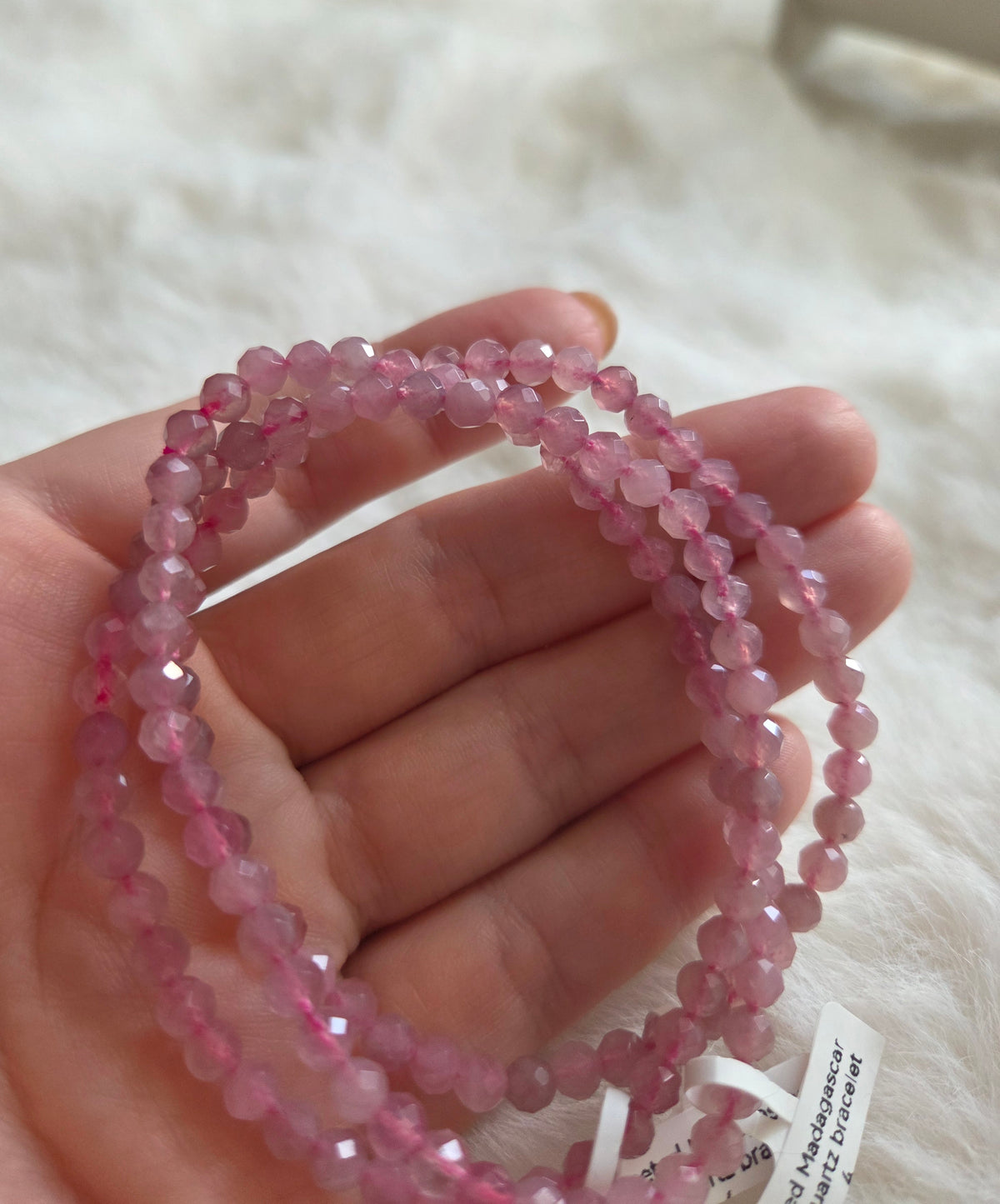 Faceted Madagascar Rose Quartz Bracelet