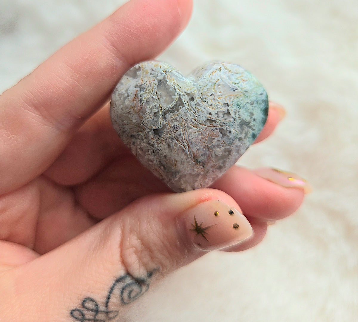 Moss Agate Hearts