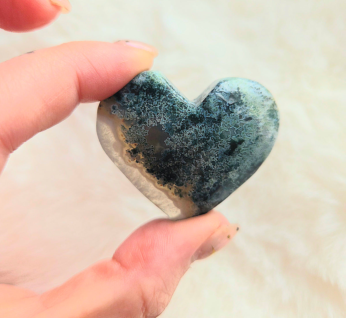 Moss Agate Hearts