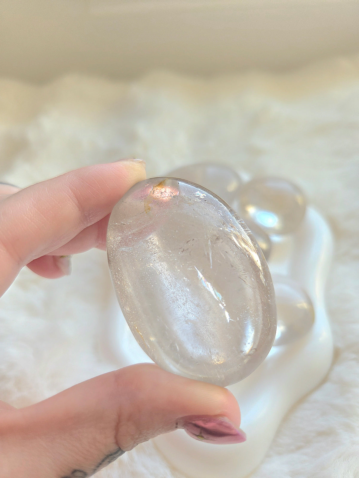 Clear Quartz Palm Stone