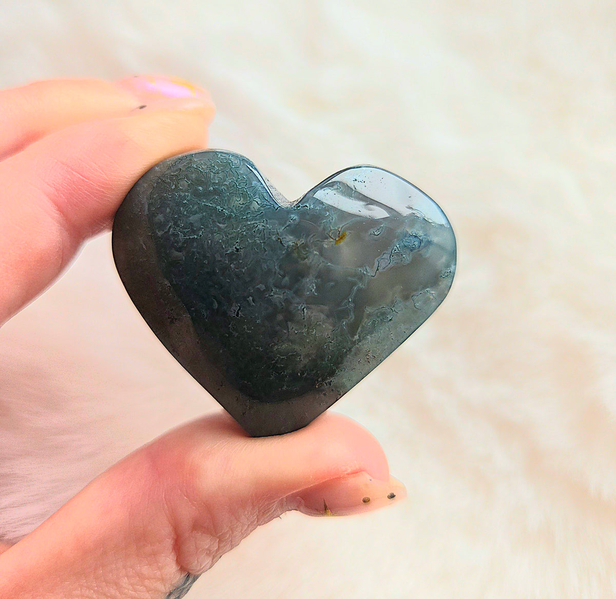 Moss Agate Hearts