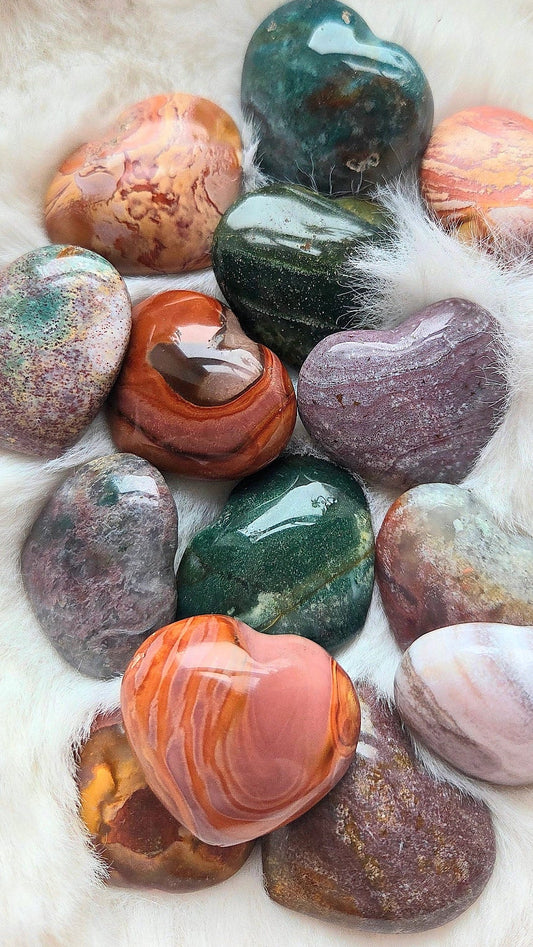 Ocean Jasper mini hearts - You Choose