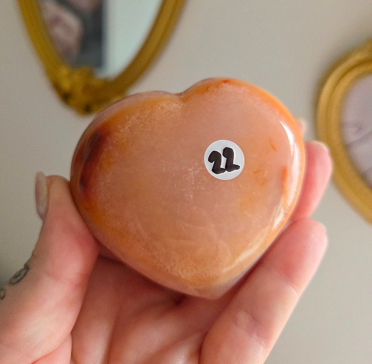 Carnelian Puffy Heart