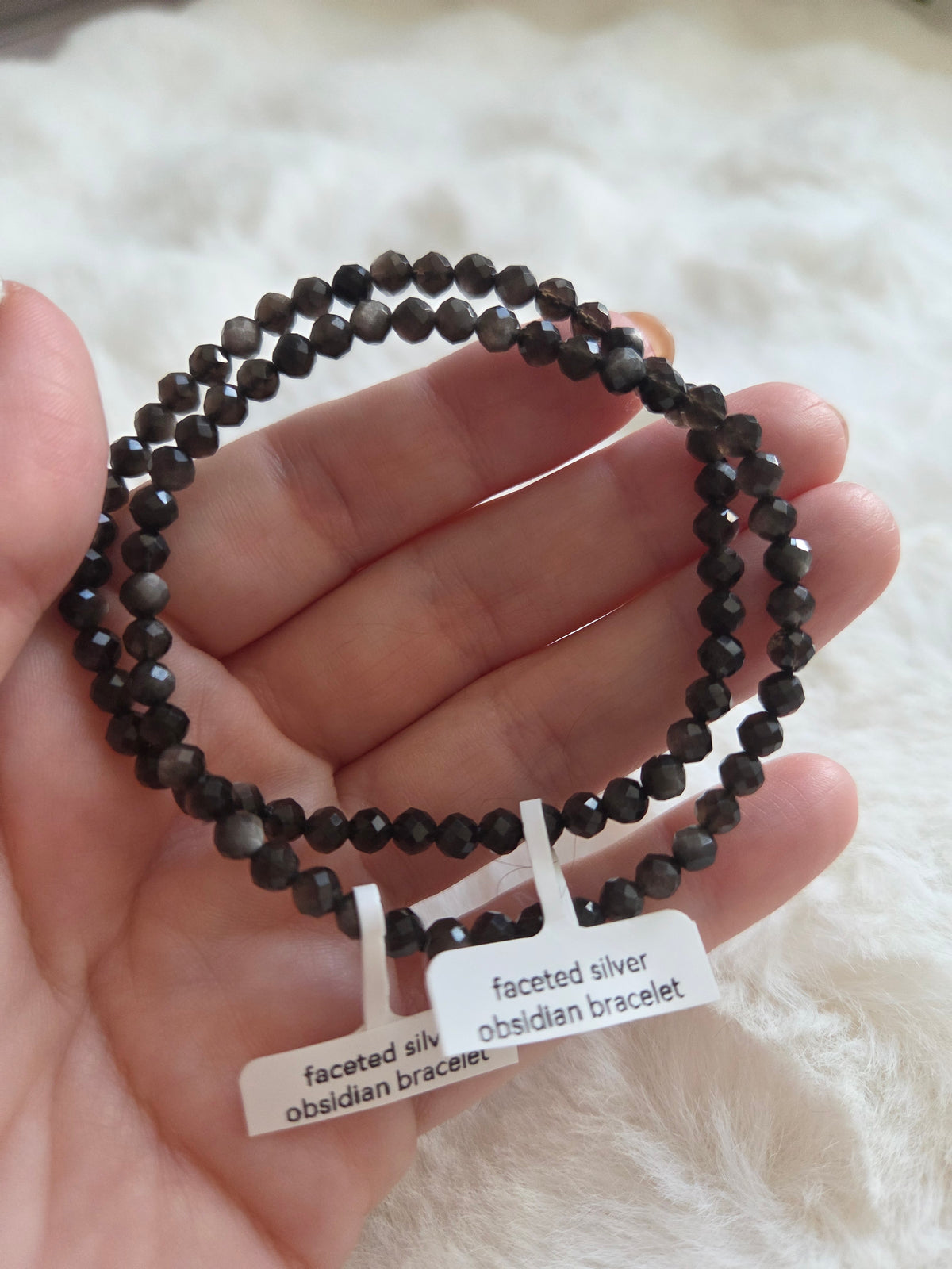 Faceted Silver Sheen Obsidian