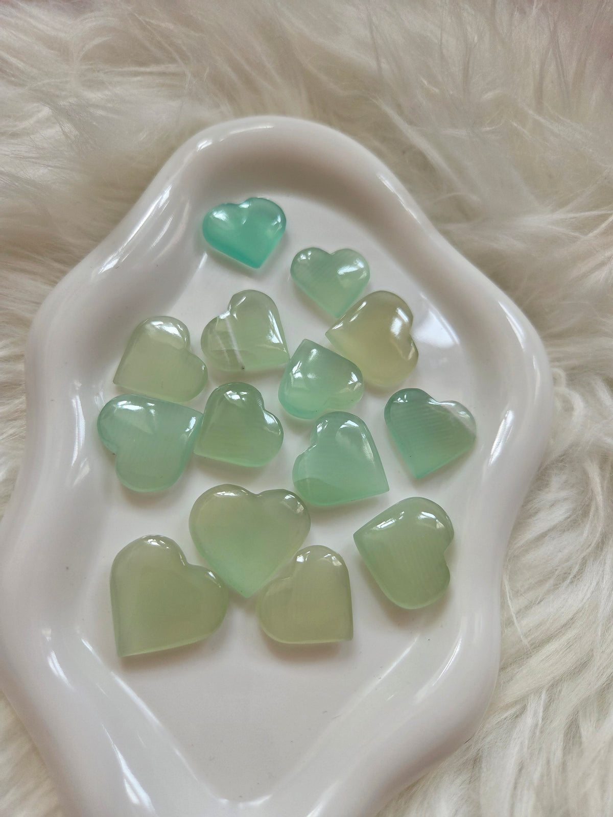 Finger Print Pistachio Calcite Heart
