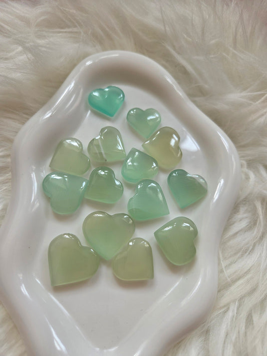 Finger Print Pistachio Calcite Heart