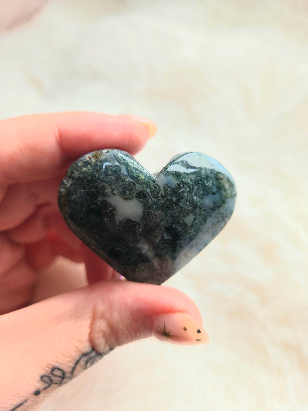 Moss Agate Hearts