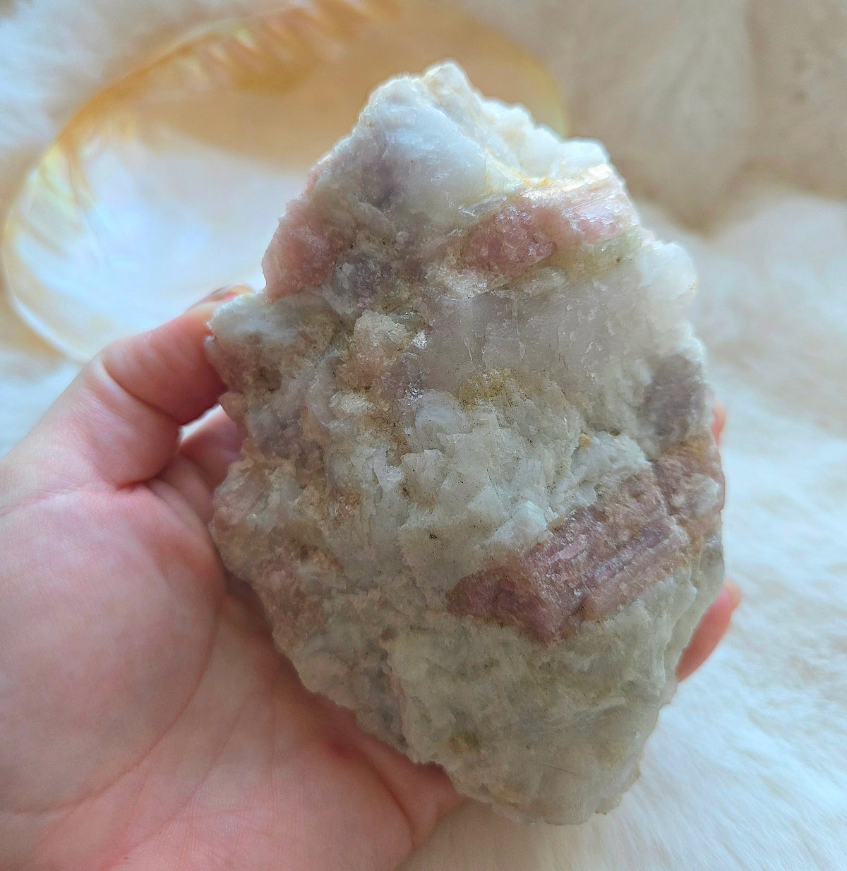 Pink Tourmaline in Quartz