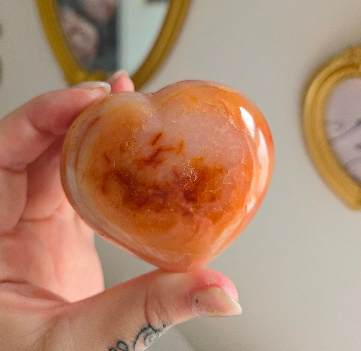 Carnelian Puffy Heart