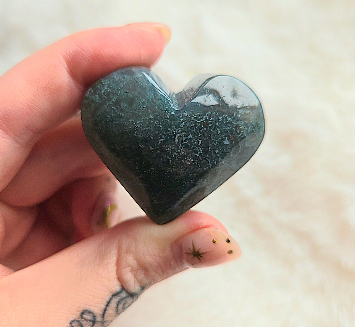 Moss Agate Hearts