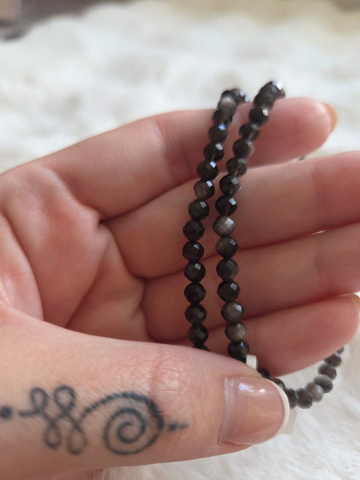 Faceted Silver Sheen Obsidian