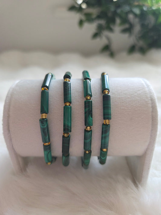 Malachite Tube Bracelet