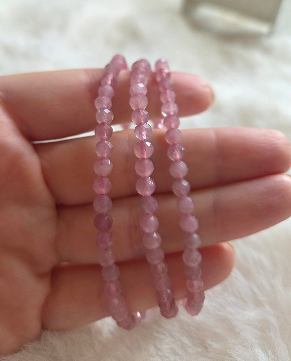 Faceted Madagascar Rose Quartz Bracelet