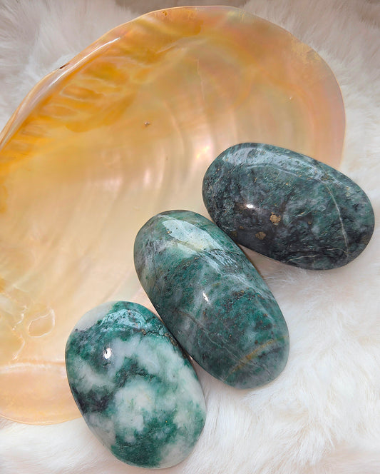 Moss Agate Palm Stone